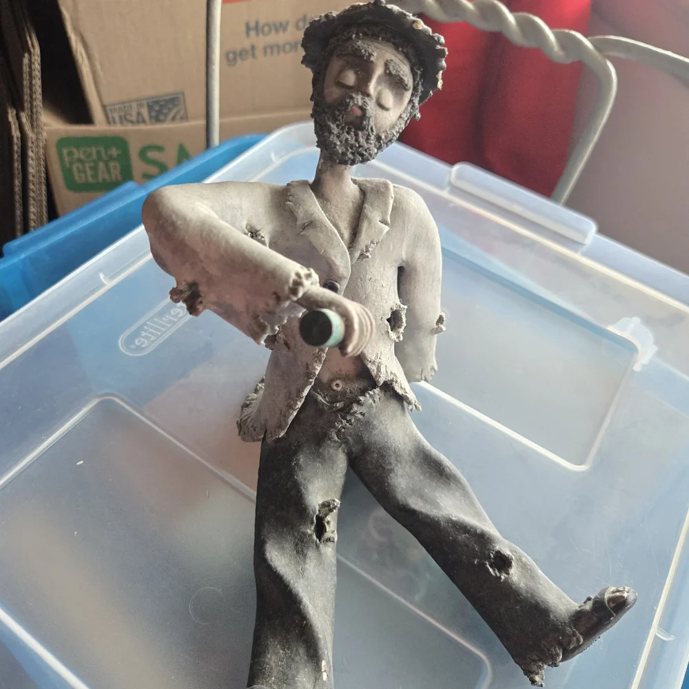 Rustic Musician Figurine